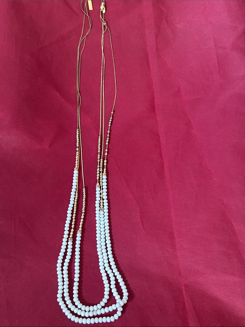Lane Bryant Delicate White Beaded Layered Necklace - Women Jewelry